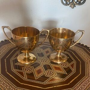 Vintage Dirilyte Dirigold Creamer & Sugar Bowl Set – 1950s India